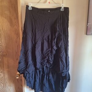 Black Asymmetrical Ruffle Skirt